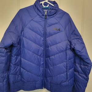 NWT XL FILA Royal Blue Quilted Jacket